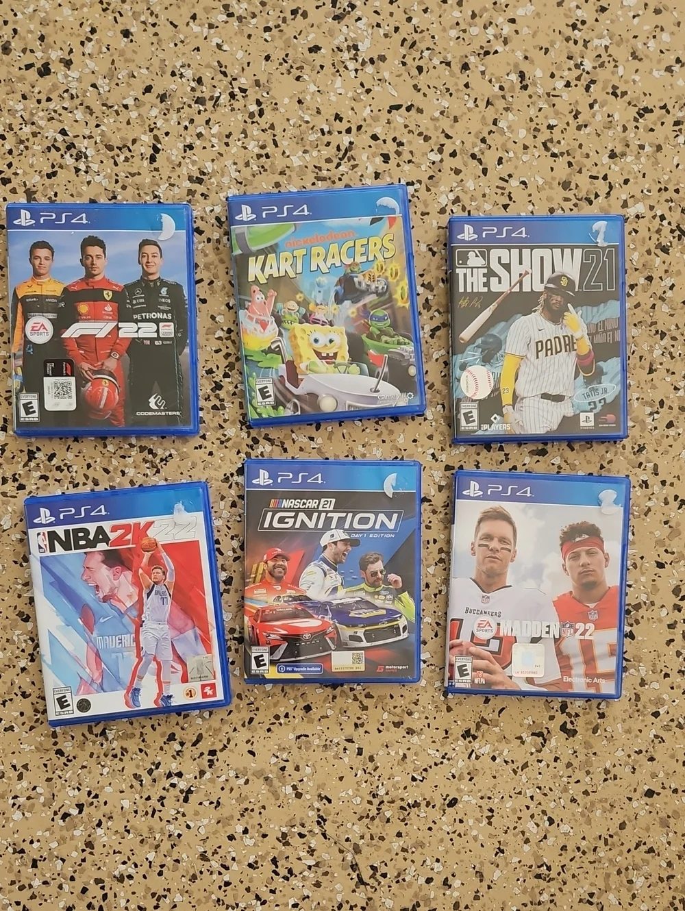PS4 Sports & Racing Video Game Bundle - Blue Case Collection